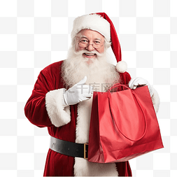 拿着袋子手图片_拿着袋子的圣诞老人