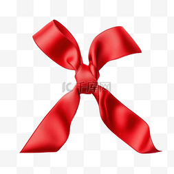 喜庆红色丝带图片_孤立装饰用的红色丝带
