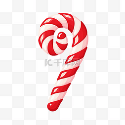 hygge 舒适的圣诞糖果手杖隔离