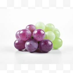 绿色和紫色图片_白色背景中的绿色和紫色葡萄