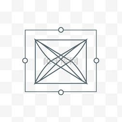 独立潇洒图片_带有两个圆圈的正方形的线条图标