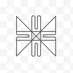 圆形方形十字的线交叉设计 向量