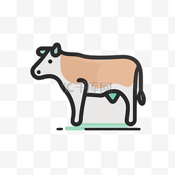 棕色和米色的牛站在背景上 向量