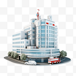 蓝色定位符号图片_医院医疗保健位置的 3d 插图