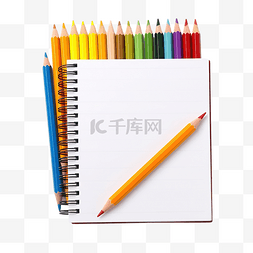 桌子上的笔记本图片_用孤立的铅笔的笔记本