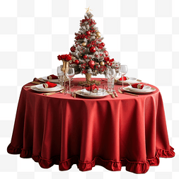 桌子有桌布图片_圣诞餐桌