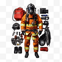 保护套装图片_贴纸制服防护服消防装备消防员