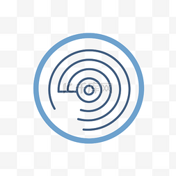 蓝色椭圆形图标图片_类似于螺旋的抽象椭圆形线形图标