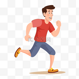 跑步矢量人图片_男子跑步剪贴画年轻人在户外跑步