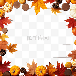 有机边框图片_旧木板上秋季装饰的顶视图