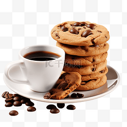 咖啡和巧克力饼干