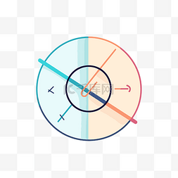 使用不同配色方案的时钟圆形图标