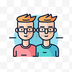 两个戴眼镜的男人互相 向量
