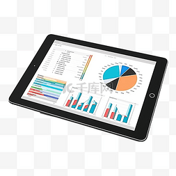 平板背景图片_3D 财务报告图表数据分析和网络开