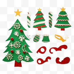 儿童圣诞袜图片_剪下并粘上圣诞袜圣诞树的剪下部