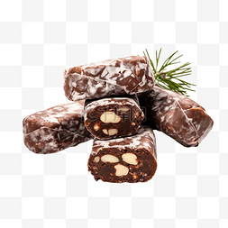 萨拉米图片_传统自制意大利甜点圣诞巧克力萨
