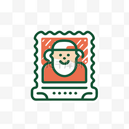 高清计算机图片_邮票计算机中圣诞老人的插图 向