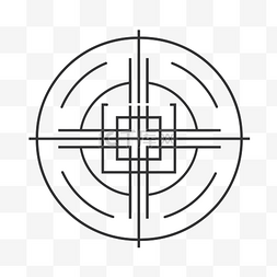 线和圆的设计图片_开圆的十字和中心符号 向量
