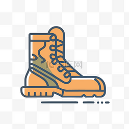 橙色军靴剪影图标 向量
