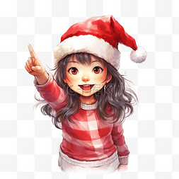 笑着的婴儿图片_庆祝圣诞节的小女孩开朗地微笑着