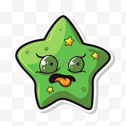 显示绿色和愤怒的星星剪贴画的贴