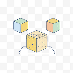 奶酪片和一些立方体放在盘子上 