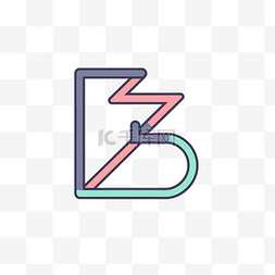 彩色 B 笔画排版简单的线条字母标