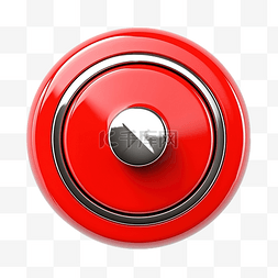 3d 渲染孤立的红色电源按钮