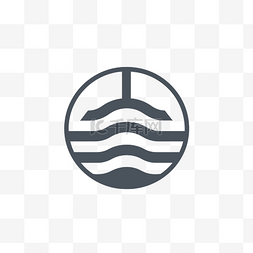 圆形槽符号中的海洋图标 向量