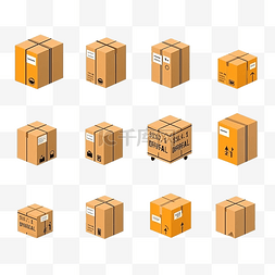 商货物图片_简约风格的包裹和条形码插图