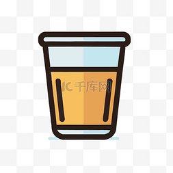 扁平的饮料玻璃图标 向量