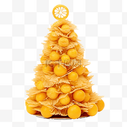 美丽的干柠檬圣诞树，装饰隔离