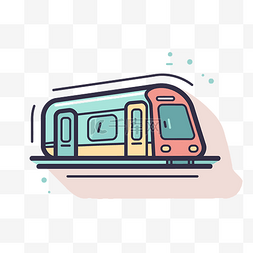 公交车地铁图标图片_彩色地铁地图线绘制图标概念与火