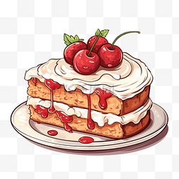 幸福元素图片_美味的蛋糕插畫