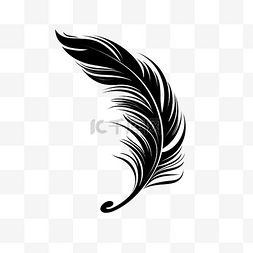 鸽子形象图片_黑色图形绘制风格鸟羽毛隔离元素