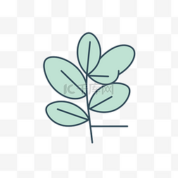 绿化平面植物图片_植物图标的线条插图 向量