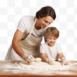 妈妈做的蛋糕图片_情绪化的男孩揉生面团做饼干