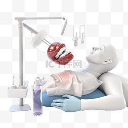 牙医注射的 3d 插图