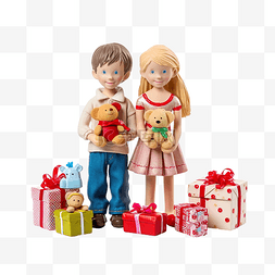 卡通圣诞夫妇图片_夫妇为贫困儿童捐赠圣诞玩具和礼
