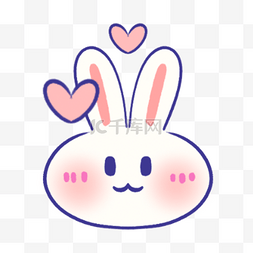 可爱爱心的兔子