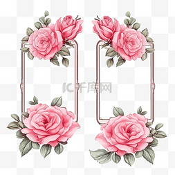 抽象玫瑰背景图片_玫瑰花花束水彩框架