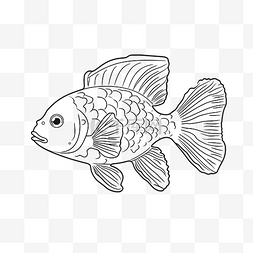 鱼海洋动物与鳍涂鸦线性卡通着色