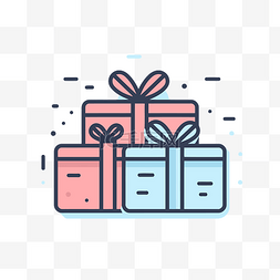 礼物盒矢量图标图片_两盒礼物 向量