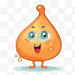 膀胱剪贴画卡通人物可爱橙色液体