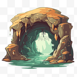洞穴剪贴画卡通插图的一个洞穴与