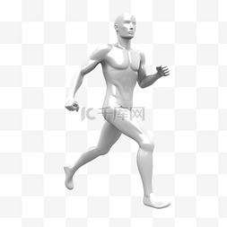 一个人跑步的 3d 插图