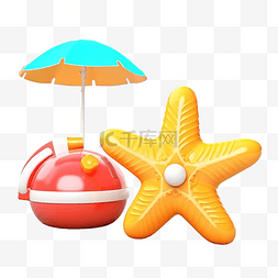 夏季折扣图片_海滩与海边黄鸭充气火烈鸟球海星