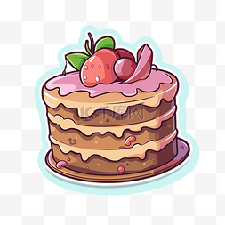 盘子里的草莓图片_卡通蛋糕放在盘子里，草莓剪贴画