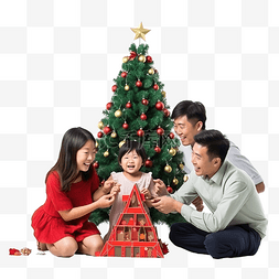 一代宗师图片_亚洲家庭装饰圣诞树，迎接圣诞快