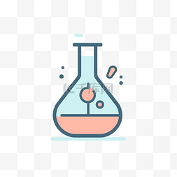 科学实验烧杯图片_实验化学烧瓶图标以线条样式创建